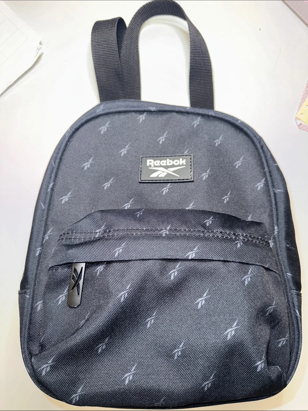 Reebok Black Mini Backpack with Subtle Logo Print. Excellent Condition